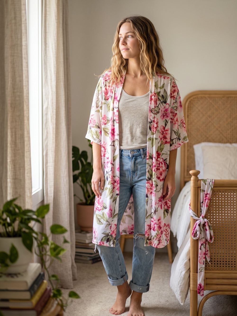 Show Me Your Mumu Floral Kimono Robe Cottagecore Duster Boho Bridgerton Lounge